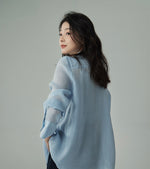 Load image into Gallery viewer, Tencel Sheer Classic Shirt in Blue