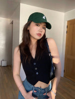 Load image into Gallery viewer, Tailored Sleeveless Vest in Black- L