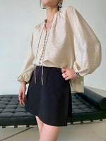 Load image into Gallery viewer, Tailored A-Line Skort in Black