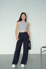 Load image into Gallery viewer, Classic Wide Leg Trousers in Navy