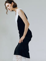 Load image into Gallery viewer, Grace Lace Silk Maxi Dress in Black