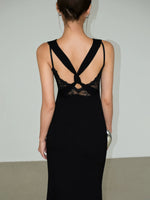 Load image into Gallery viewer, 3-Way Cutout Back Mermaid Dress in Black