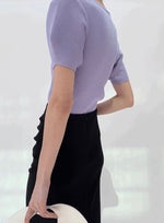 Load image into Gallery viewer, Ribbed Puff Sleeve Top in Purple