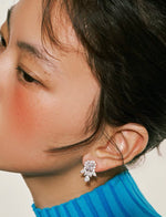 Load image into Gallery viewer, Cluster Diamante Stud Earrings