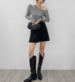 Load image into Gallery viewer, Toga Cutout Knit Top in Grey