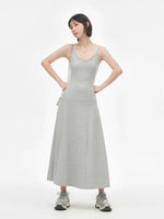Load image into Gallery viewer, Melange Cami Flare Maxi Dress in Grey