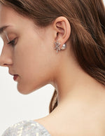 Load image into Gallery viewer, Snowflake Pearl Back Earrings