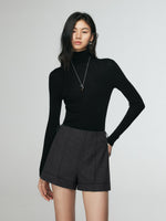 Load image into Gallery viewer, Tailored Mini Shorts in Grey