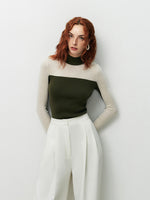 Load image into Gallery viewer, Duo Tone Long Sleeve Knit Top in Green