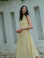Load image into Gallery viewer, Boatneck Tailored Dress in Yellow