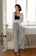 Load image into Gallery viewer, Textured Striped Pocket Pants in Black/White