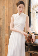 Load image into Gallery viewer, A-Line Flare Cheongsam Dress in Cream