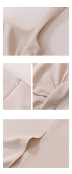 Load image into Gallery viewer, Square Neck Gathered Sheath Dress in Cream