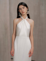 Load image into Gallery viewer, Twist Open back Gown Gown in White