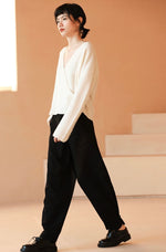 Load image into Gallery viewer, 2-Way Adjustable Hem Trousers in Black