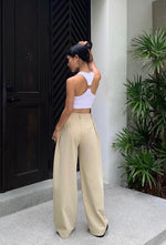 Load image into Gallery viewer, Wide Leg Side Button Trousers in Light Khaki