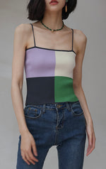 Load image into Gallery viewer, Light Knit Colourblock Camisole in Multi
