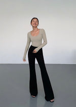 Load image into Gallery viewer, High Waist Flare Cut Trousers in Black