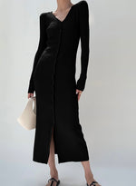Load image into Gallery viewer, Button Cardigan Dress in Black