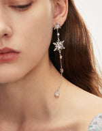 Load image into Gallery viewer, Diamante Snowflake Drop Earrings