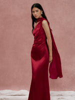 Load image into Gallery viewer, Toga Gown with Multi-way Drape in Red