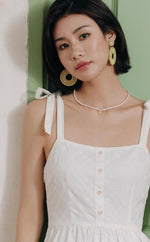 Load image into Gallery viewer, Eyelet Tie Strap Sun Dress in White