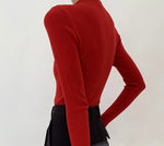Load image into Gallery viewer, High Neck Cutout Top in Red