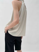 Load image into Gallery viewer, Ruffle High Neck Top in Beige