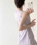 Load image into Gallery viewer, Scallop Hem Pocket Mini Dress in Purple