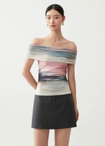 Load image into Gallery viewer, Off Shoulder Stretch Top in Multi