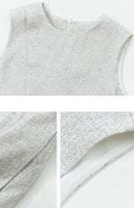 Load image into Gallery viewer, Light Tweed Top + Trousers Set in Cream