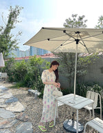 Load image into Gallery viewer, Floral Cutout Tie Back Dress in White-F