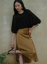 Load image into Gallery viewer, Textured Mermaid Slip Skirt in Gold