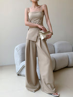 Load image into Gallery viewer, Cami Tailored Top + Trousers Set in Beige