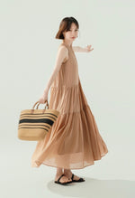 Load image into Gallery viewer, Tiered Tank Tent Dress in Latte