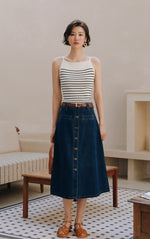 Load image into Gallery viewer, Knitted Striped Camisole Top in White