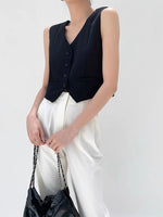 Load image into Gallery viewer, Relaxed Sleeveless Vest Top in Black
