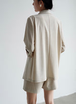 Load image into Gallery viewer, Midi Sleeve Summer Blazer in Beige