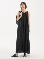 Load image into Gallery viewer, 2-Way Tank Tie Maxi Dress in Black