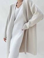 Load image into Gallery viewer, Relaxed Midi Open Cardigan in Off White