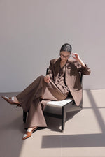 Load image into Gallery viewer, Vest + Blazer + Trousers Set in Brown