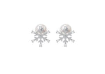 Load image into Gallery viewer, Snowflake Pearl Back Earrings