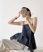Load image into Gallery viewer, Side Drape Camisole Top in Grey