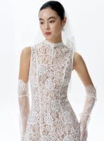 Load image into Gallery viewer, Sheer Lace Gown in White