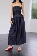 Load image into Gallery viewer, Bustier Top // Pocket Skirt Set in Navy