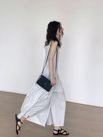 Load image into Gallery viewer, Striped Cami Maxi Jumpsuit in White