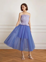 Load image into Gallery viewer, Pleated Bustier Top in Purple