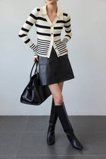 Load image into Gallery viewer, A-Line Faux Leather Mini Skirt in Black