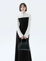 Load image into Gallery viewer, Lace Duo Pankou Dress in Black