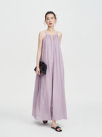 Load image into Gallery viewer, Crepe Tent Pocket Maxi Dress in Purple